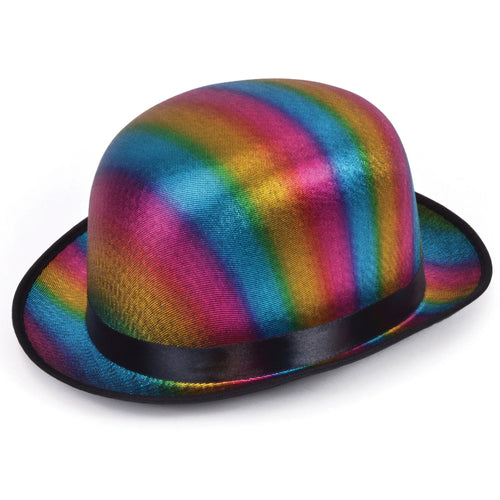RAINBOW COLOURED BOWLER HAT
