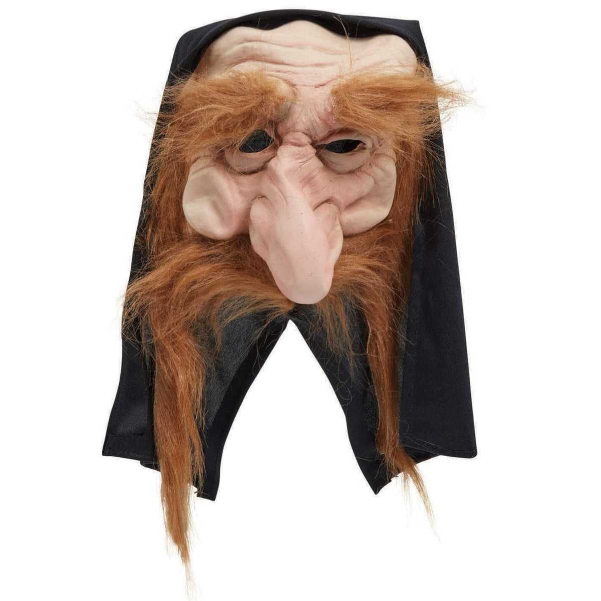BROWN GNOME MASK WITH HOOD & BEARD