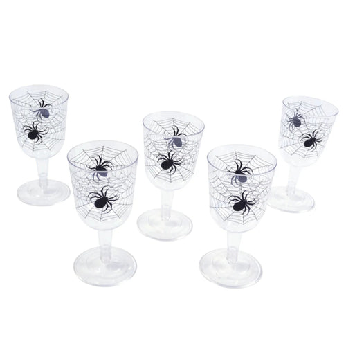 SPIDERWEB PLASTIC GOBLET (6 PACK)