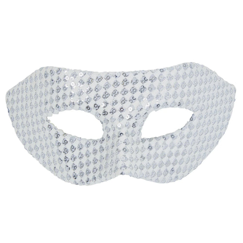 WHITE SEQUIN EYE MASK
