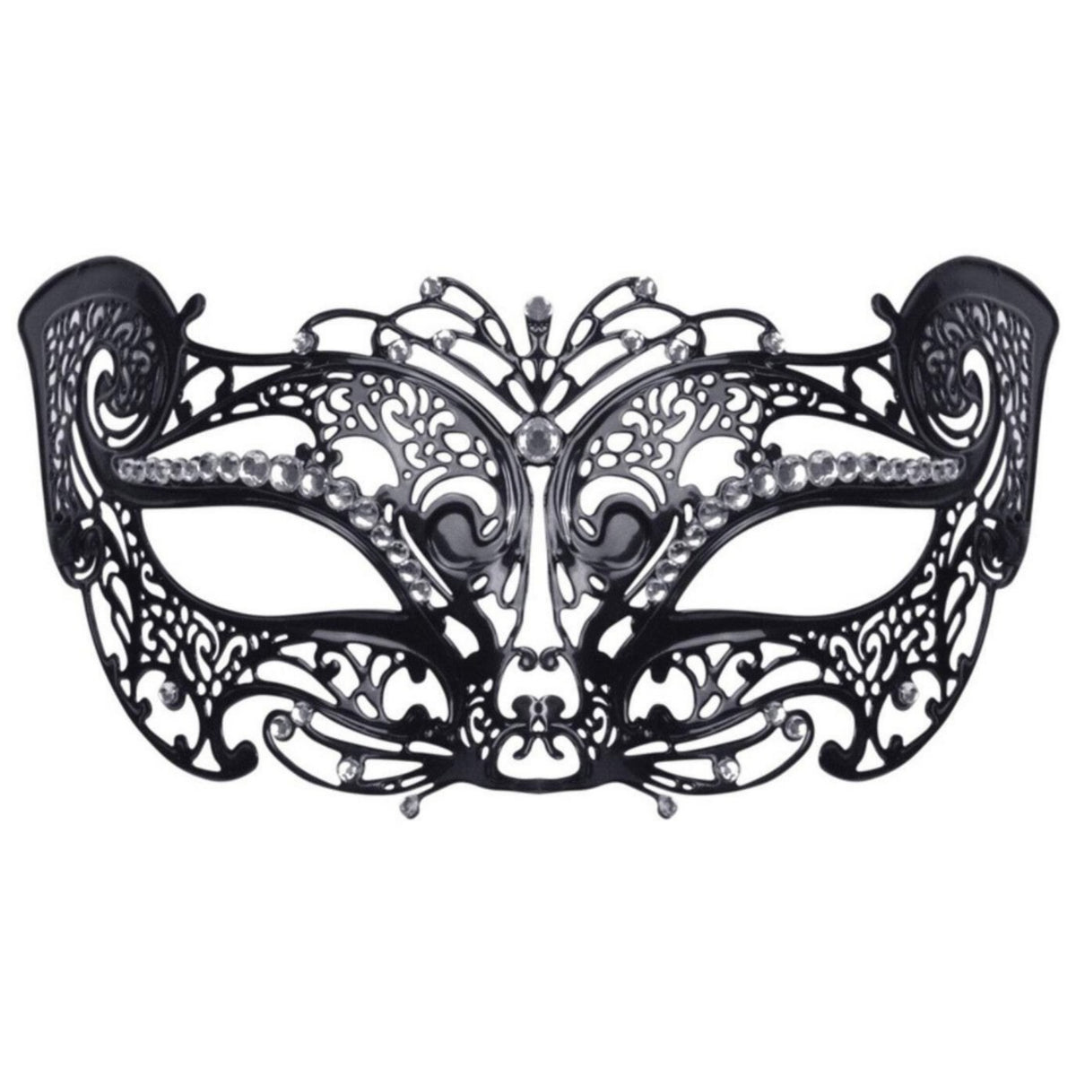METAL FILIGREE CAT MASK WITH STONE