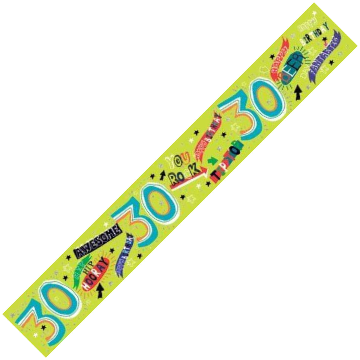 9ft / 2.7m HAPPY 30TH BIRTHDAY COLOURFUL BANNER