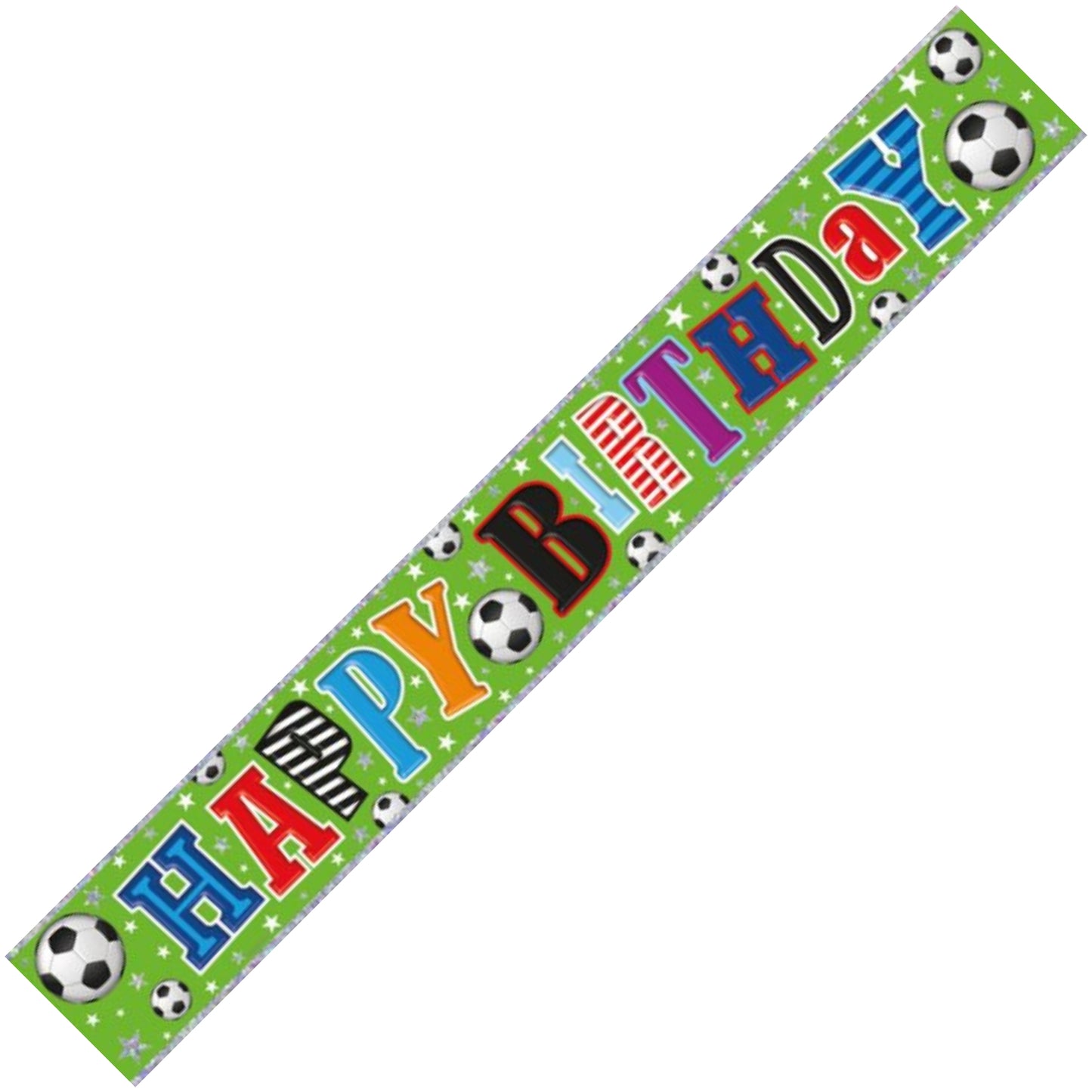 9ft / 2.7m FOOTBALL HAPPY BIRTHDAY FOIL BANNER