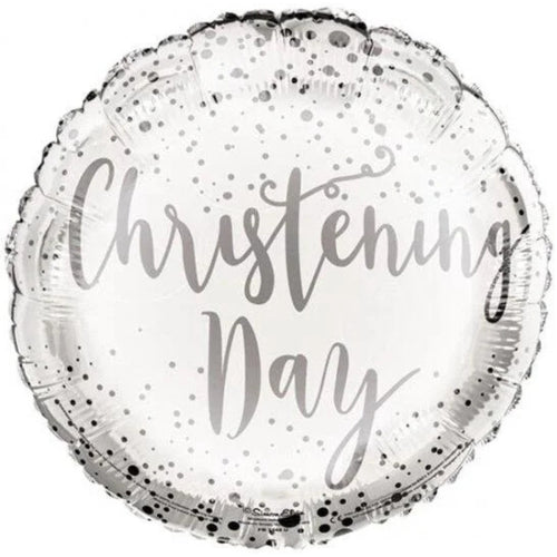 18"/ 46cm CHRISTENING UNISEX ROUND FOIL BALLOON