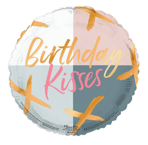 18"/ 46cm BIRTHDAY KISSES ROUND FOIL BALLOON