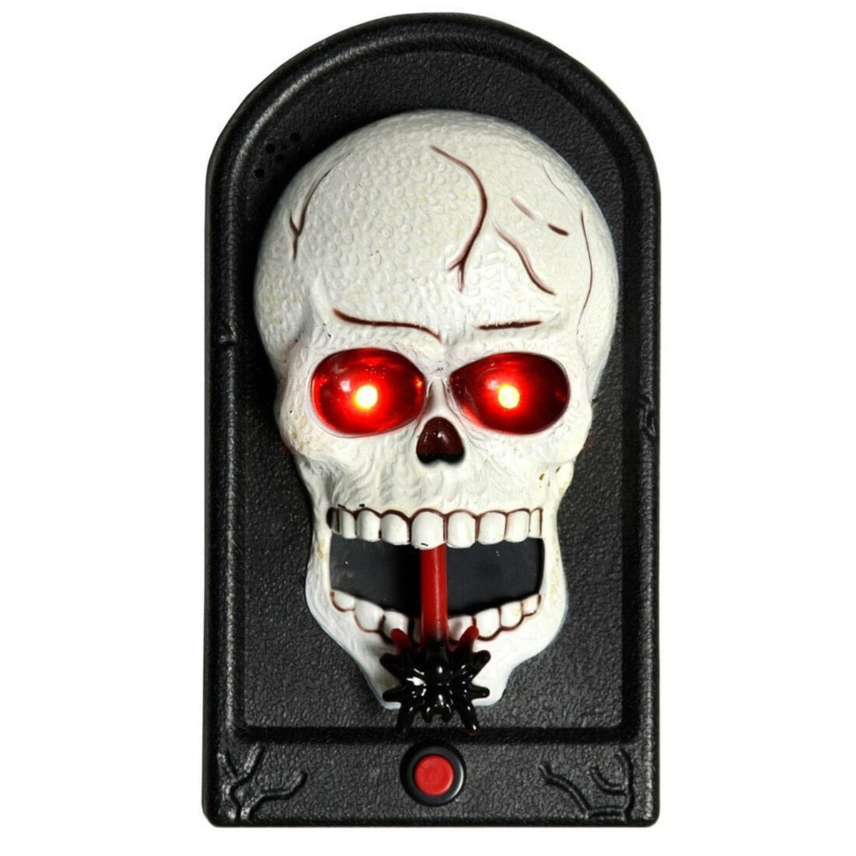 HALLOWEEN FLASHING LED SKULL DOORBELL WITH LIGHT & SOUND