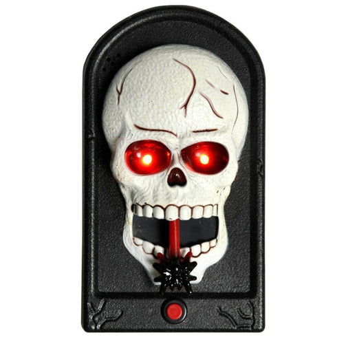 HALLOWEEN FLASHING LED SKULL DOORBELL WITH LIGHT & SOUND