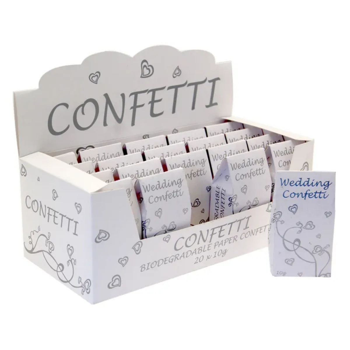 WHITE & SILVER PAPER CONFETTI (10g)
