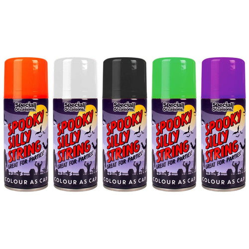HALLOWEEN SPOOKY SILLY STRING (200ML - ASSORTED COLOURS)