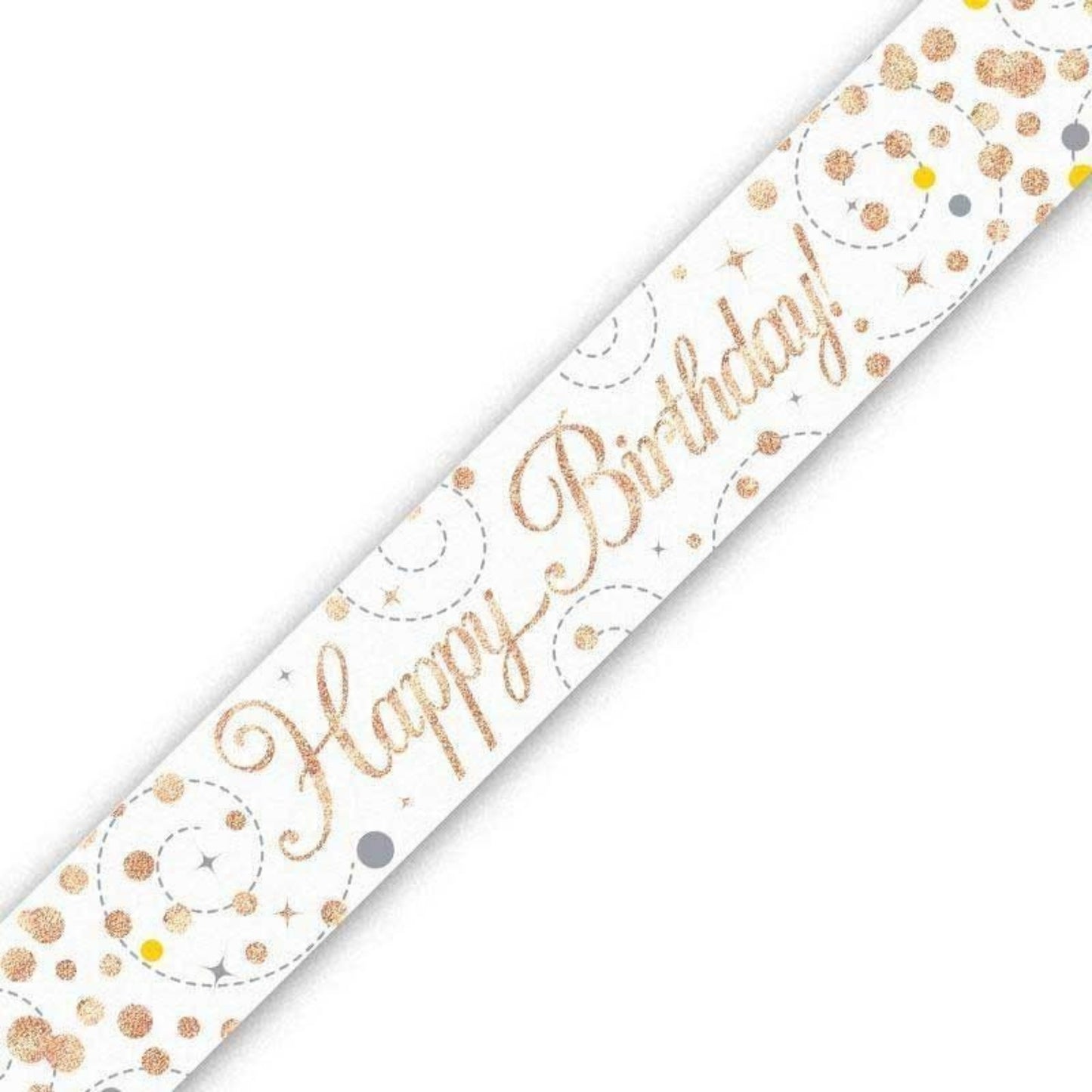 9ft / 2.7m ROSE GOLD HAPPY BIRTHDAY BANNER