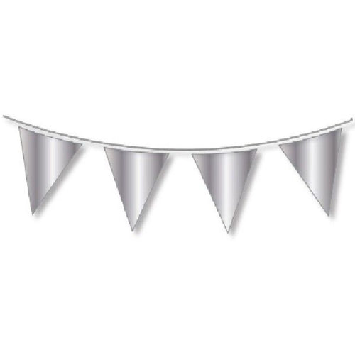 10m METALLIC SILVER BUNTING (20 FLAGS)
