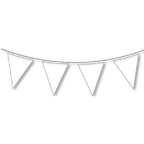 10m PLAIN WHITE WATERPROOF BUNTING (20 FLAGS)