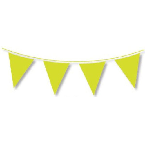 10m PLAIN LIME GREEN WATERPROOF BUNTING (20 FLAGS)
