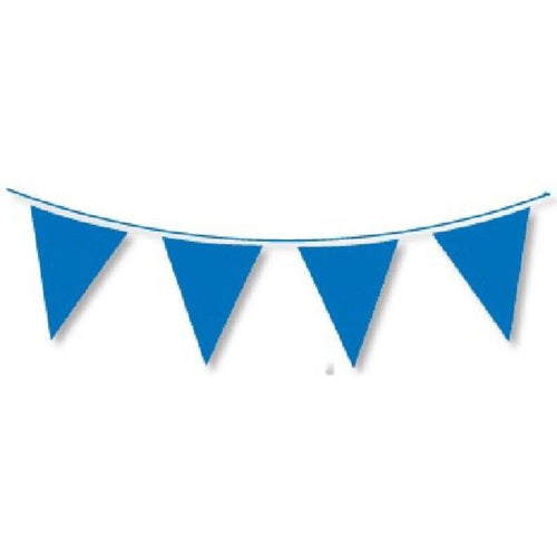 10m PLAIN BLUE WATERPROOF BUNTING (20 FLAGS)