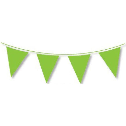 10m PLAIN GREEN WATERPROOF BUNTING (20 FLAGS)