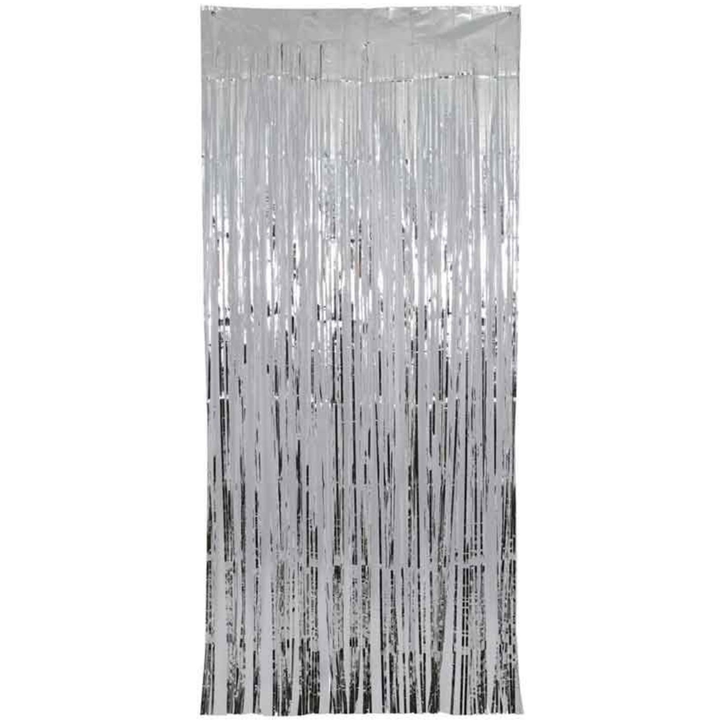 90cm x 1.2m METALLIC SILVER FOIL TINSEL DOOR CURTAIN