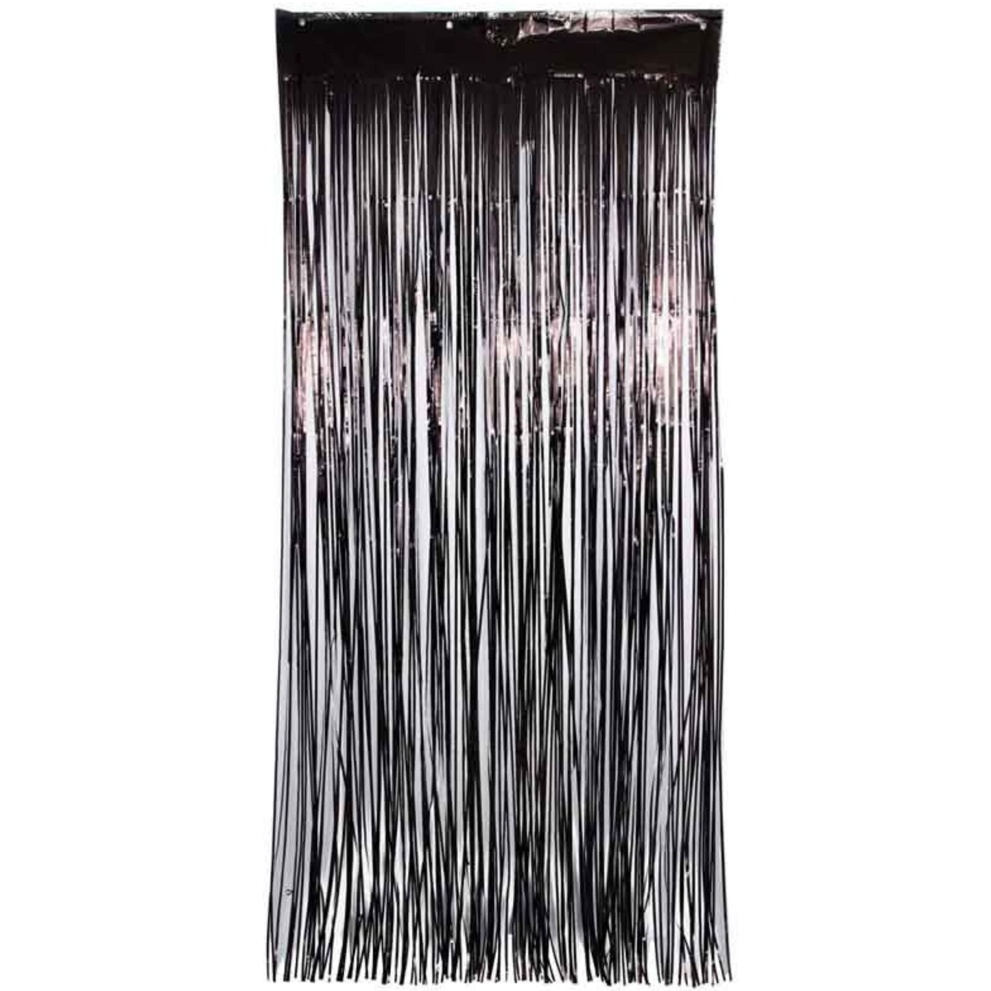 90cm x 1.2m METALLIC BLACK FOIL TINSEL DOOR CURTAIN