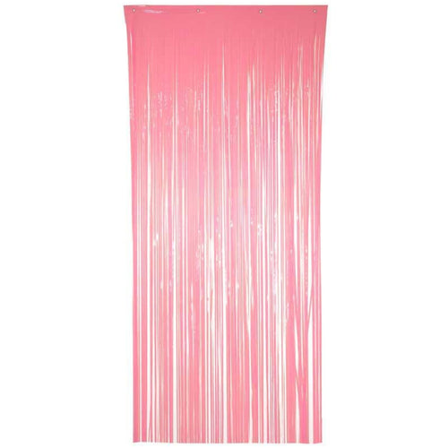 90cm x 2.4m PASTEL PINK FOIL TINSEL DOOR CURTAIN