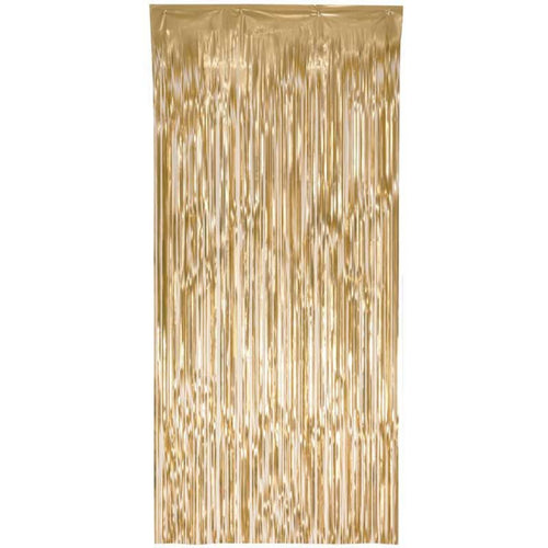 90cm x 2.4m MATTE METALLIC GOLD FOIL TINSEL DOOR CURTAIN