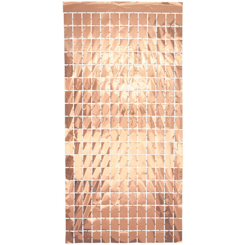 METALLIC ROSE GOLD RECTANGLE FOIL BACKDROP (1m x 2m)