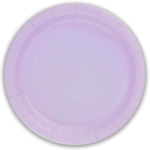 LUSH LAVENDER ROUND PAPER PLATES (23cm - 8 PACK)