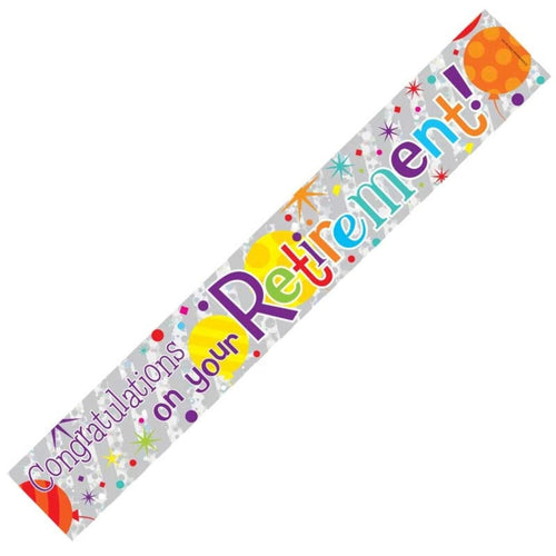 9ft / 2.7m CONGRATULATIONS ON YOUR RETIREMENT FOIL BANNER