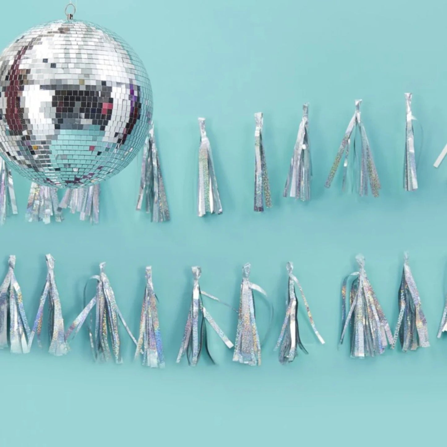 2m GOOD VIBES HOLOGRAPHIC TASSEL GARLAND (15 TASSELS)
