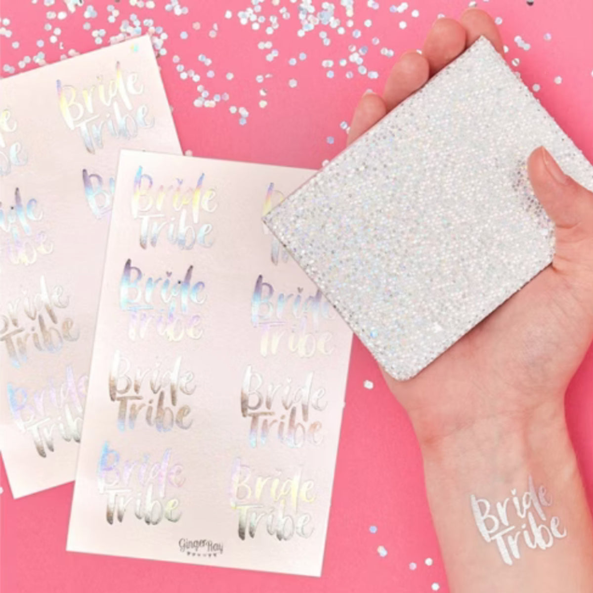 IRIDESCENT 'BRIDE TRIBE' TEMPORARY PARTY TATTOOS