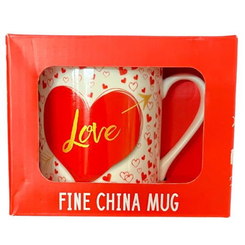 LOVE HEART FINE CHINA MUG