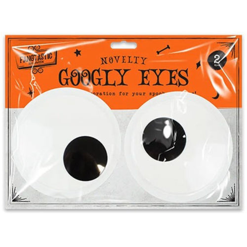 SELF-ADHESIVE GLOW IN THE DARK GOOGLY EYES (14.5cm - 2 PACK)