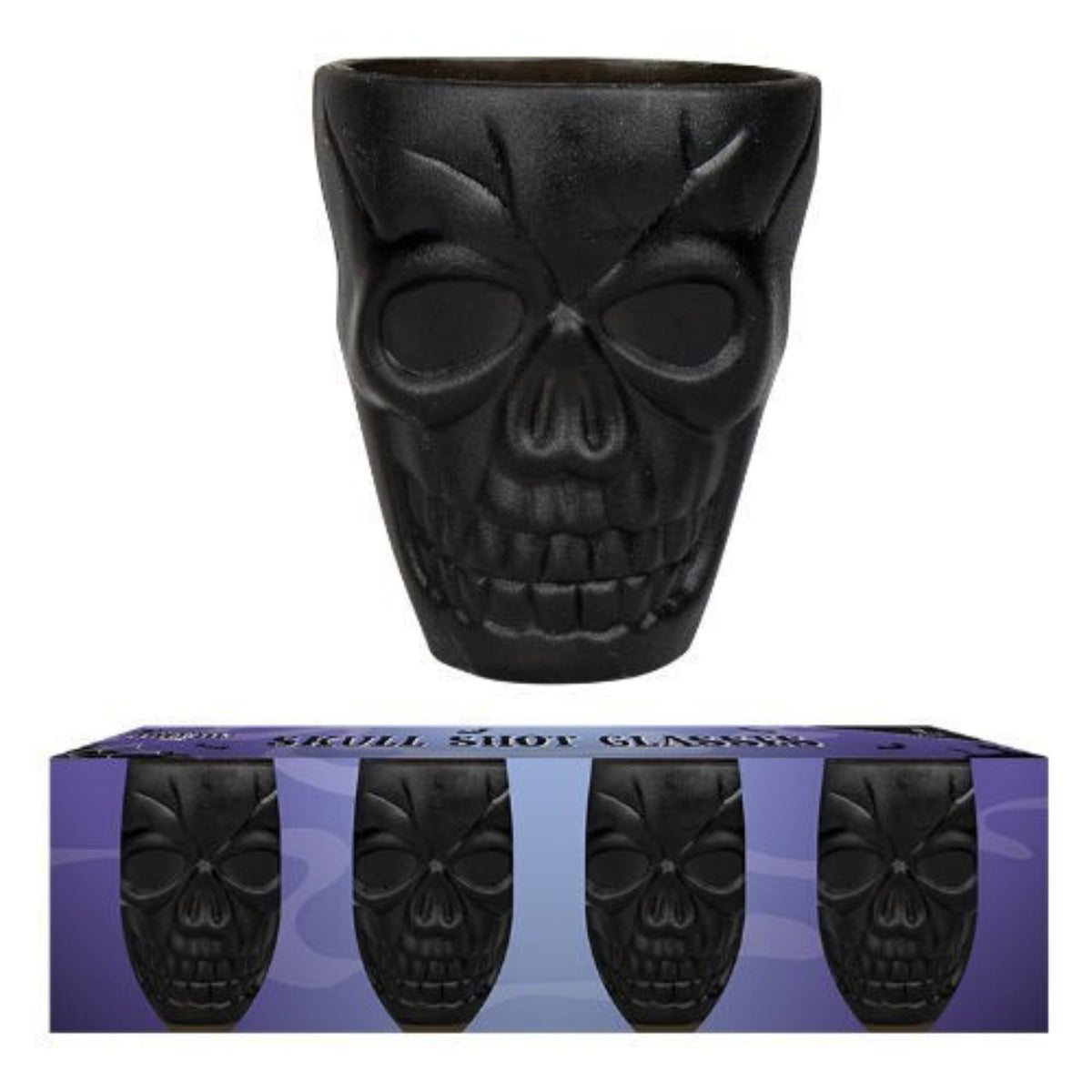 GOTHIC SKULL PLASTIC SHOT GLASSES (4 PACK)