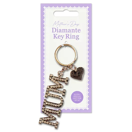 "MUM" DIAMANTE KEY RING