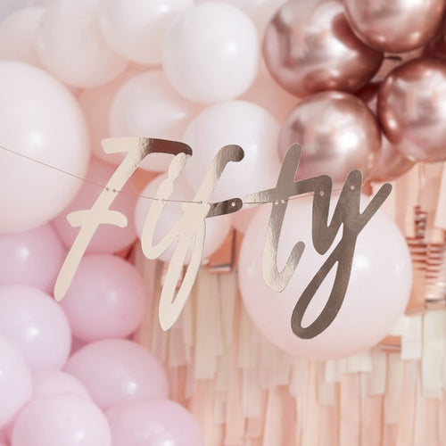 5.5 ft / 1.7m ROSE GOLD 'FIFTY' LETTER GARLAND