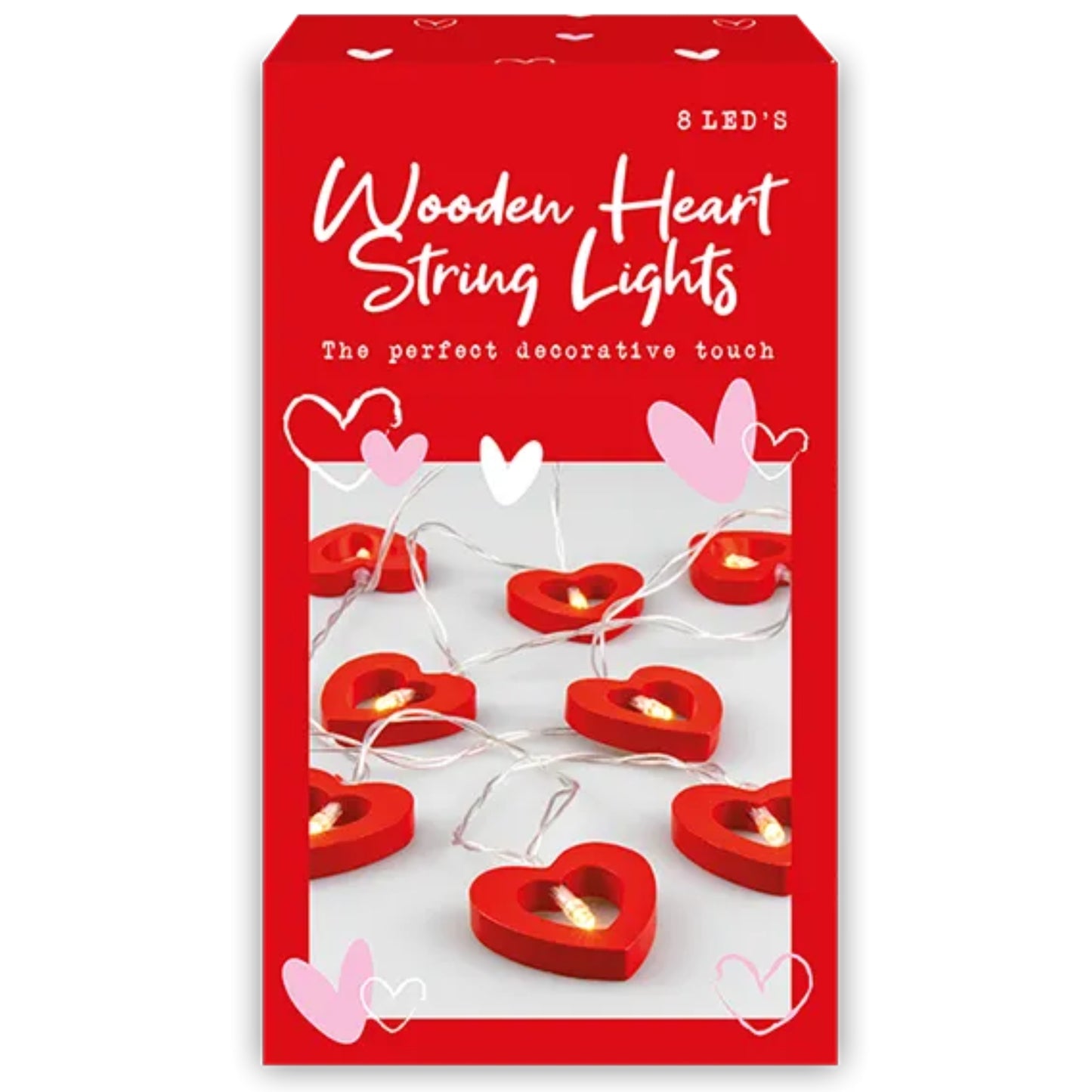 8 LED WOODEN HEART LIGHTS