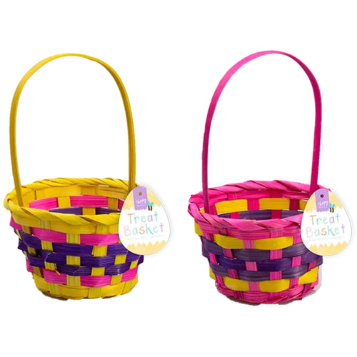 WOVEN EASTER TREAT BASKET (ASSORTED COLOURS)