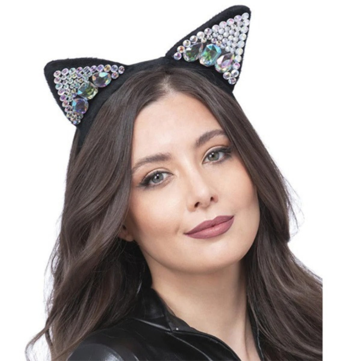 JEWELLED BLACK CAT EAR HEADBAND
