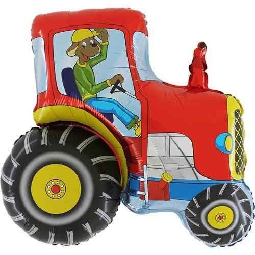 29"/ 74cm RED TRACTOR SUPERSHAPE FOIL BALLOON