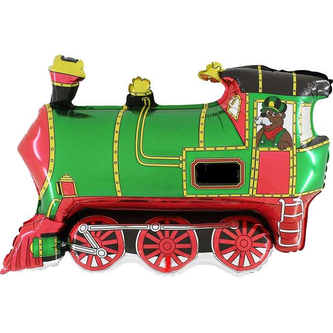 30"/ 76cm GREEN TRAIN SUPERSHAPE FOIL BALLOON