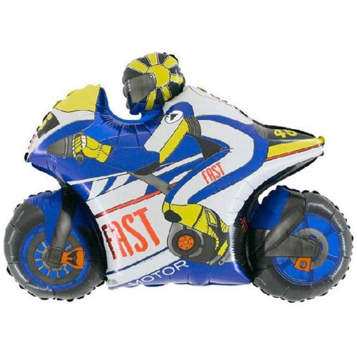 30"/ 76cm BLUE MOTOR BIKE SUPERSHAPE FOIL BALLOON