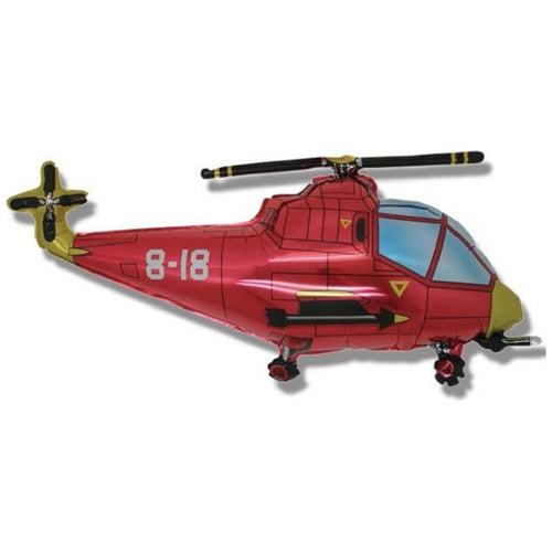 30"/ 76cm RED HELICOPTER SUPERSHAPE FOIL BALLOON