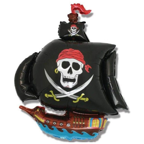 31"/ 79cm BLACK PIRATE SHIP SUPERSHAPE FOIL BALLOON