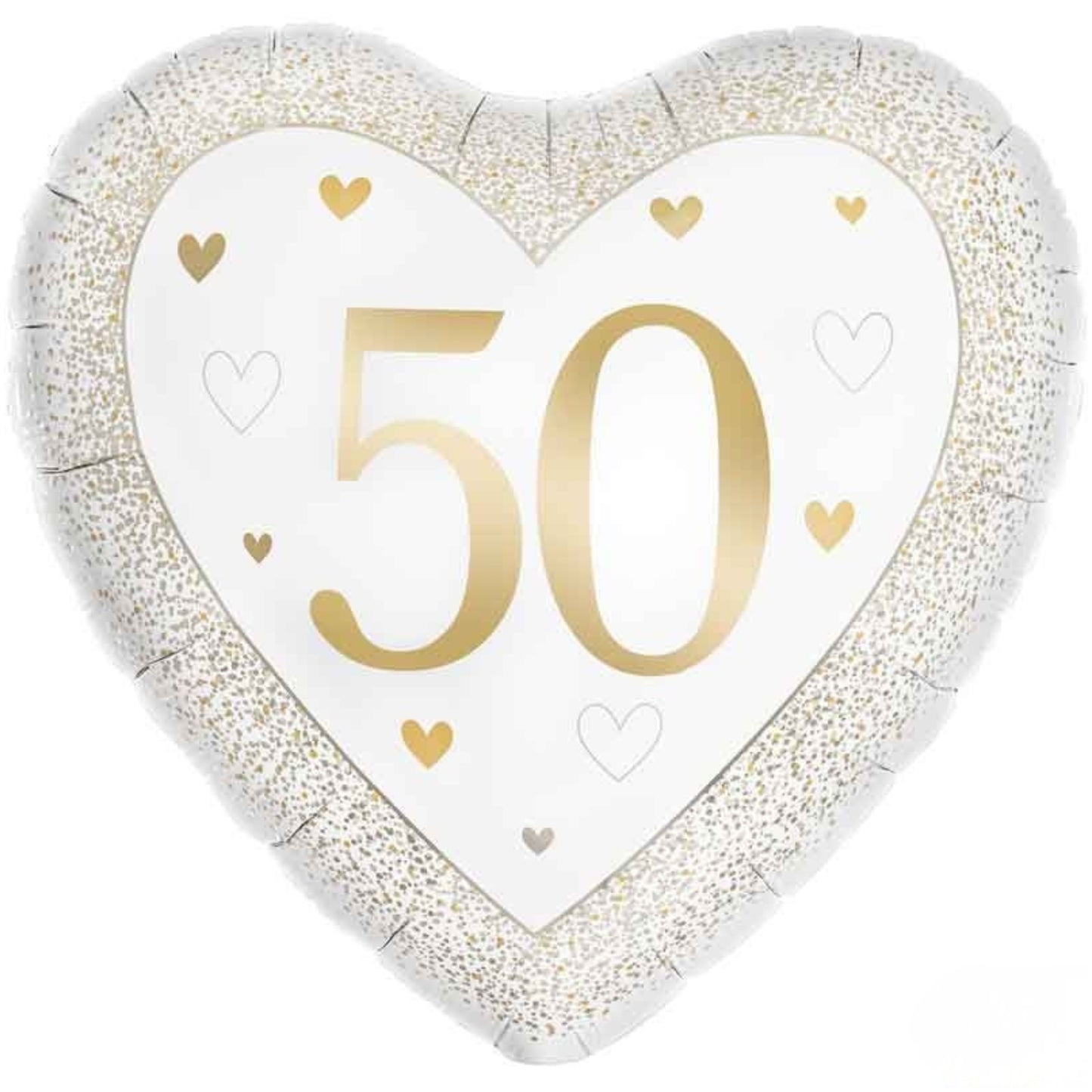 18"/ 46cm HAPPY 50TH GOLDEN ANNIVERSARY HEART FOIL BALLOON