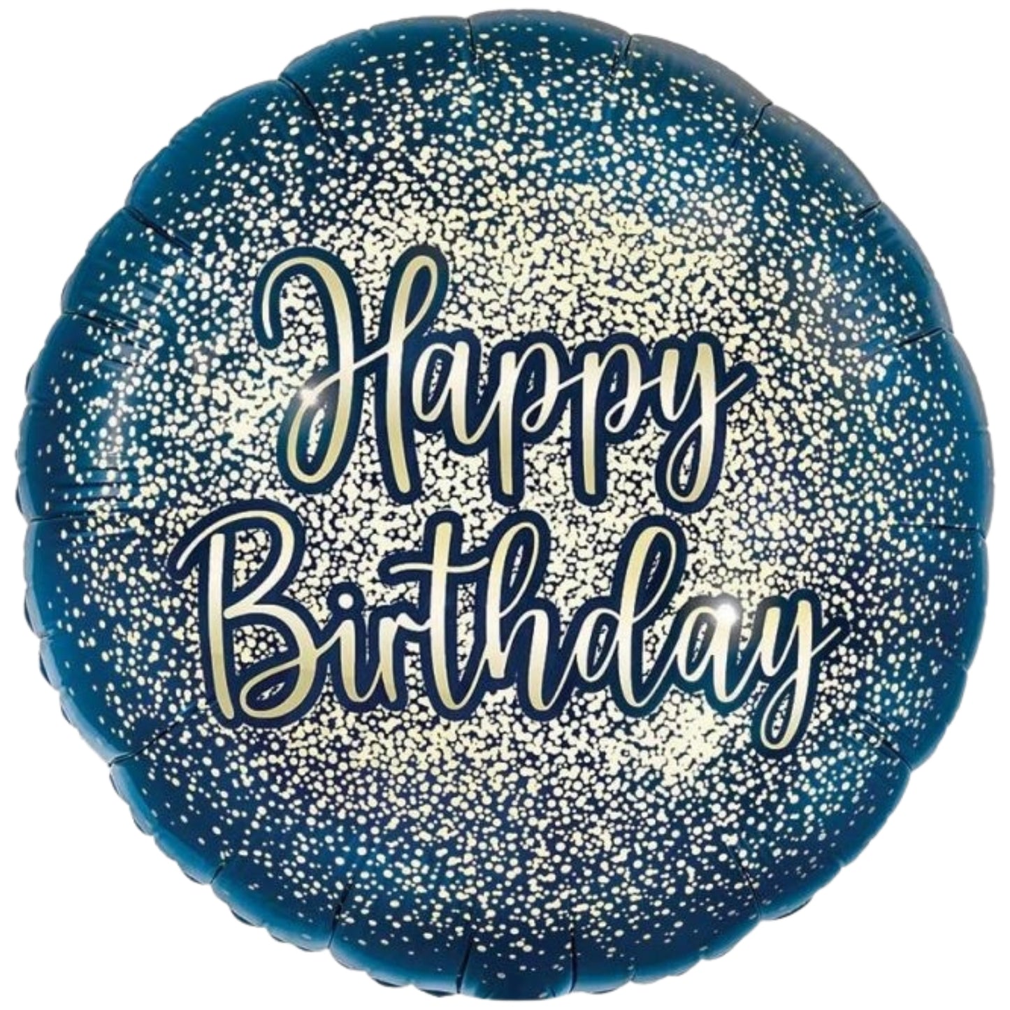 18"/ 46cm HAPPY BIRTHDAY GLITTER NAVY & GOLD ROUND FOIL BALLOON