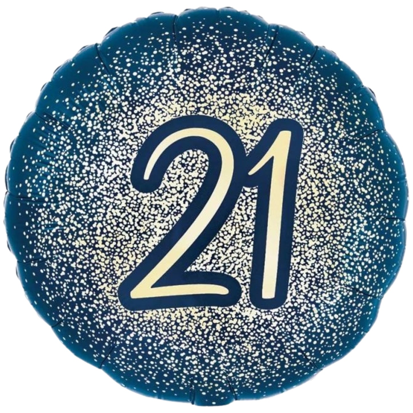 18"/ 46cm NAVY GLITTER BIRTHDAY "21" ROUND FOIL BALLOON