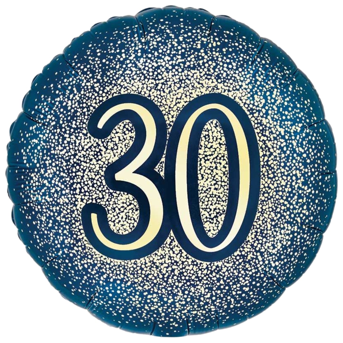 18"/ 46cm NAVY GOLD 30TH GLITTER BIRTHDAY ROUND FOIL BALLOON
