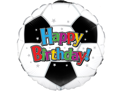 18"/ 46cm HAPPY BIRTHDAY FOOTBALL ROUND FOIL BALLOON