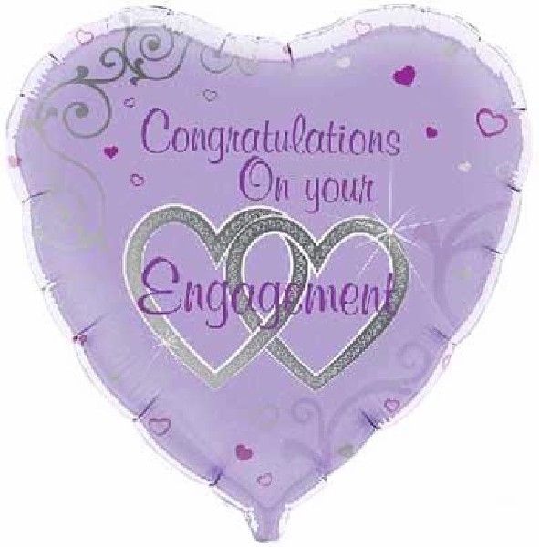18"/ 46cm ENGAGEMENT CONGRATS HEART SHAPE FOIL BALLOON