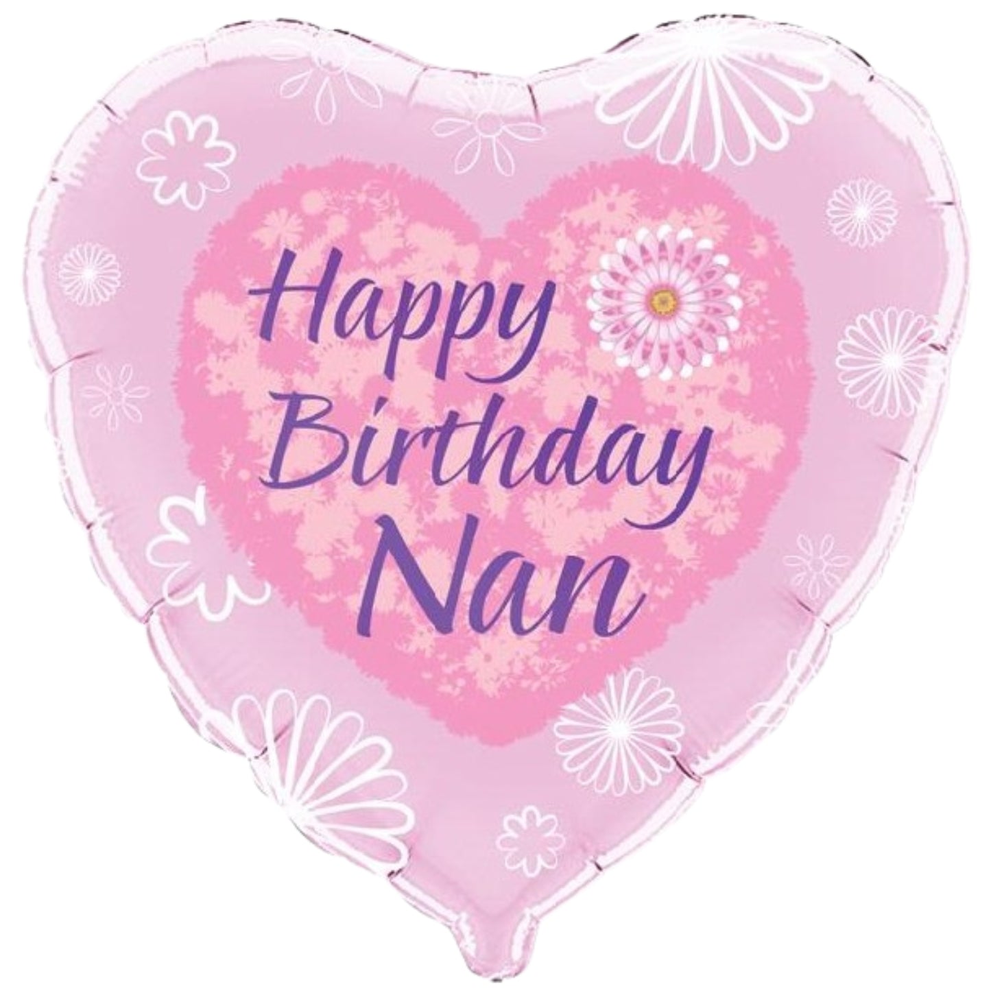 18"/ 46cm HAPPY BIRTHDAY NAN HEART SHAPE FOIL BALLOON