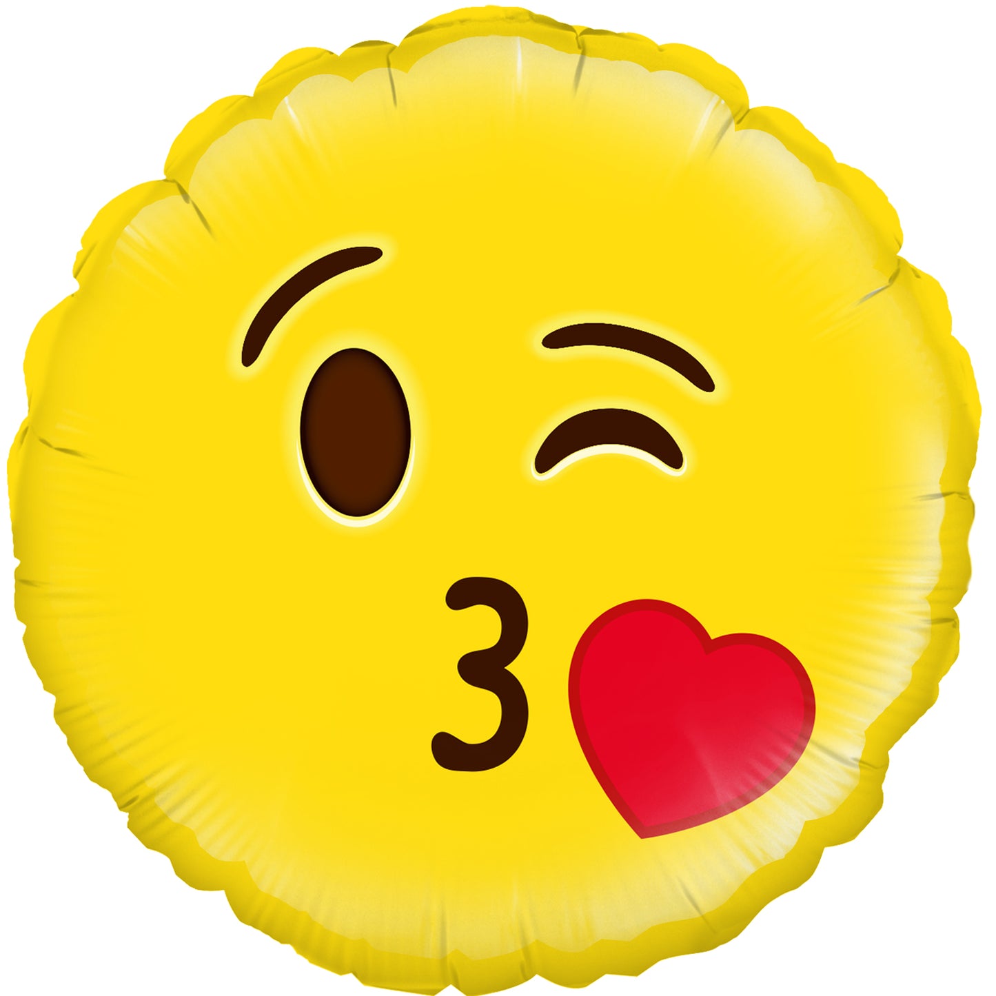 18"/ 46cm BLOW A KISS EMOJI ROUND FOIL BALLOON