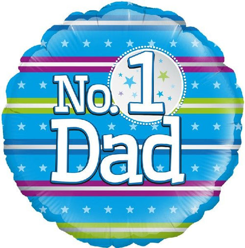 18"/ 46cm NUMBER 1 DAD ROUND FOIL BALLOON
